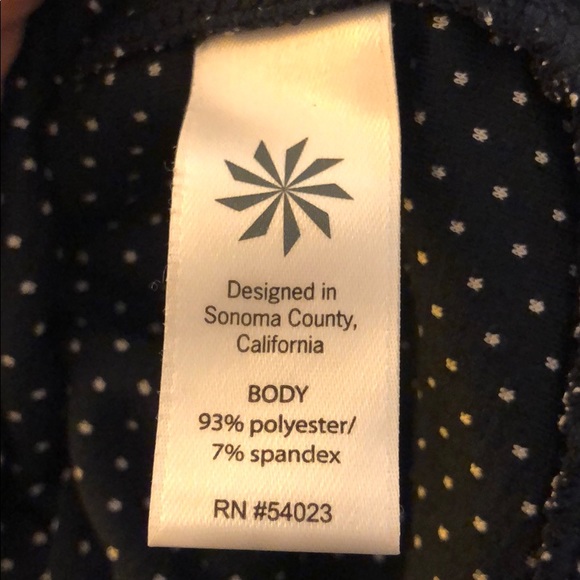 ATHLETA Blue Striped Long Sleeve Workout HoodieTop - Picture 6 of 6